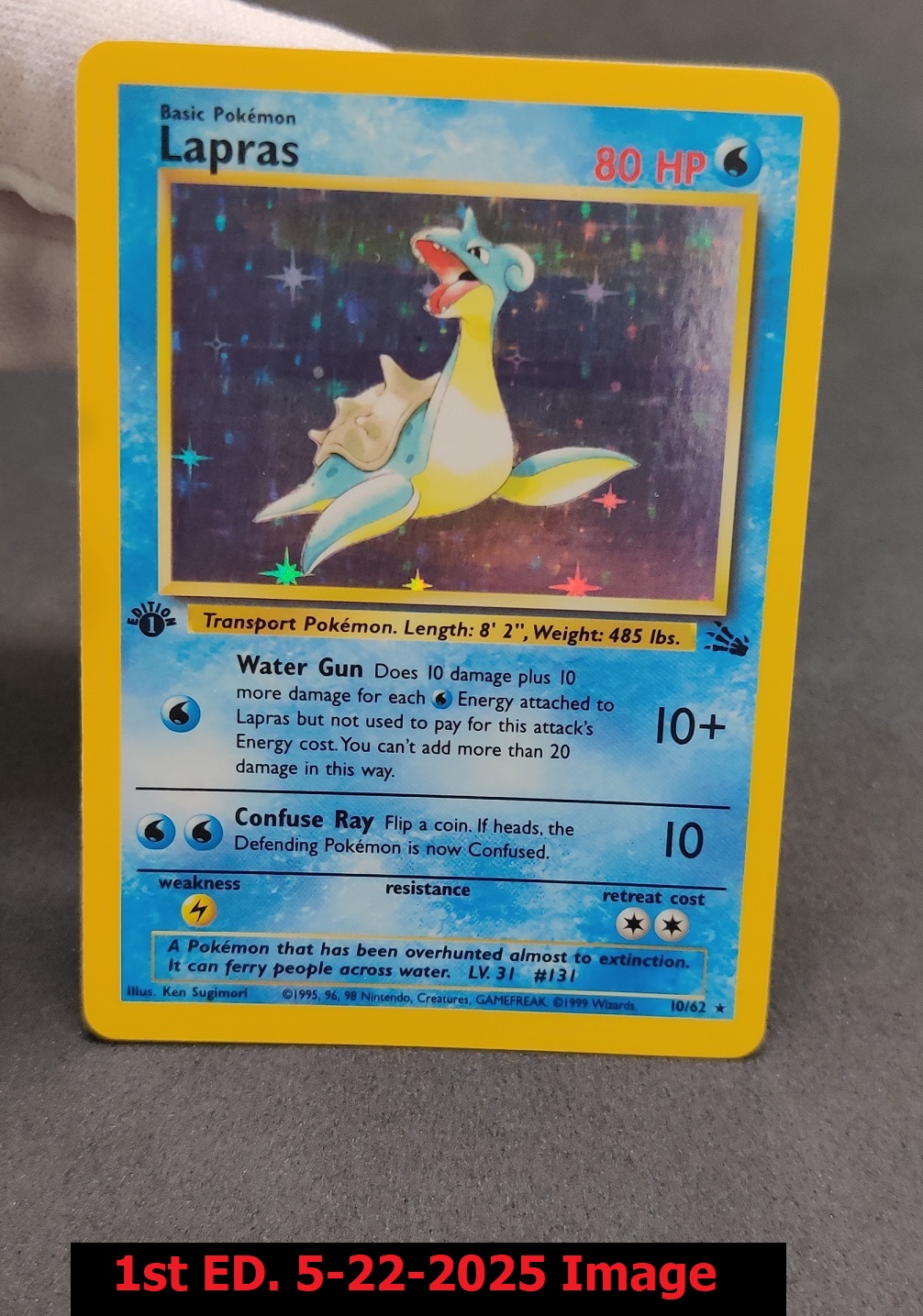 Lapras - 10/62 - Holo Rare - 1st Edition